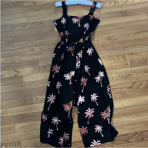 NWT Modcloth x Sugarhill Feeling the Breeze Black Palm Jumpsuit - Picture 4 of 14